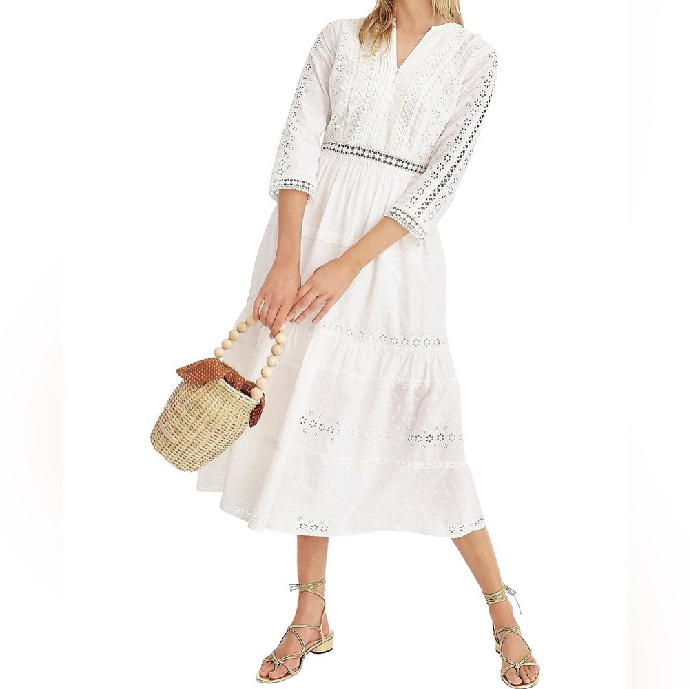NWT J. Crew Tiered Eyelet Prairie Dress